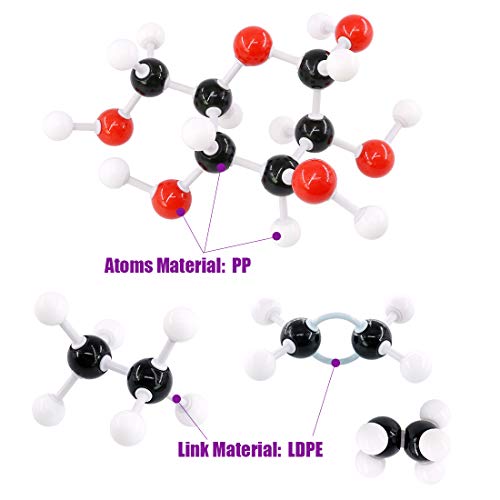 Swpeet 125 Pcs Molecular Model Kit for Inorganic & Organic Molecular Model Teacher and 16 Years and Over Student Kit - 54 Atoms & 70 Links & 1 Short Link Remover Tool - Science Toys - style: 125 Pieces Molecular Model Kit