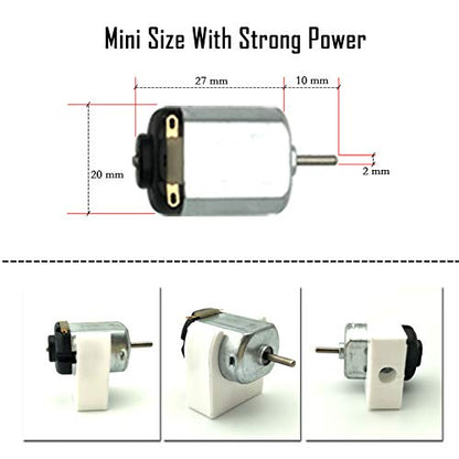 EUDAX 6 Set Rectangular Mini Electric 1.5-3V 24000RPM DC Motor with 84 Pcs Plastic Gears,Electronic Wire, 2 x AA Battery Holder,Boat Rocker Switch,Shaft Propeller for DIY Science Projects