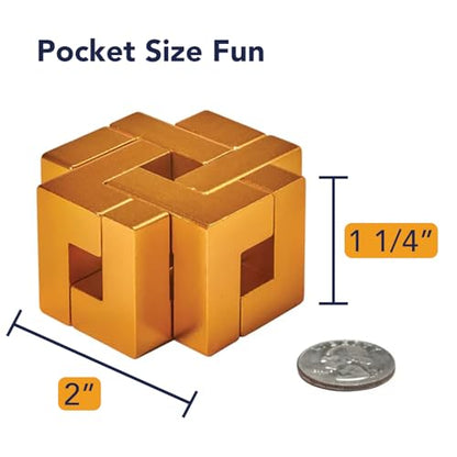 Bits and Pieces Metal Brain Teaser Puzzle - Golden Knot - style: Golden Knot