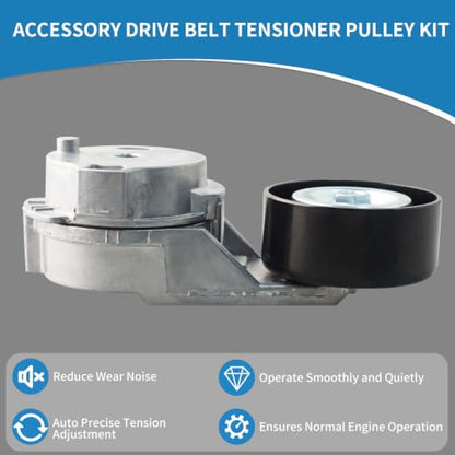 38178 Engine Belt Tensioner Serpentine Belt Drive Idler Pulley Kit - size: 90K-38178