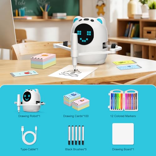 Drawing Robot for Kids, Educational Learning Drawing Toy Doodle Bot, 3 4 5 6 7 8 Year Old Boys Girls Birthday Gift, Kids Toys for Ages 5-7