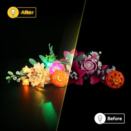 YEABRICKS LED Light for 10342 The Botanical Collection Pretty Pink Flower Bouquet Building Blocks Model (Building Set NOT Included) - style: Only Light Pretty Pink Flower Bouquet