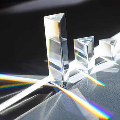 3PCS Crystal Prisms Set 1"/2"/4" Glass Prism Optical Triangular Prism Props - size: 1"/2"/4"
