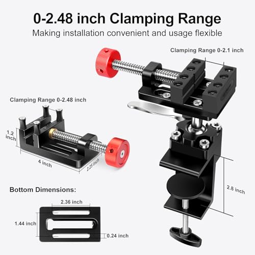 ArtyMaster 360° Rotating Mini Bench Vise with Quick-Release Ratchet Wrench, 2.48" General-Purpose Table Vise for Woodworking, Metalworking, Modeling, Mini Vice Clamp for Small Projects WT104C - style: Mini Vise 360°