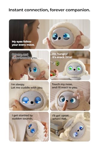 AI Pet Interactive Robotic Companion Robot, Emotional Support for Kids and Adults, AI Desk Emo Robots, Anxiety Relief Comfort Gift (Including Colorful Charging Base)