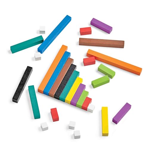 hand2mind Wooden Cuisenaire Rods Classroom Set, Teaching Fraction Bars, Montessori Math Manipulatives, Math Teacher Must Haves Elementary, Kindergarten Homeschool Supplies (15 Sets of 74) - style: Class Set