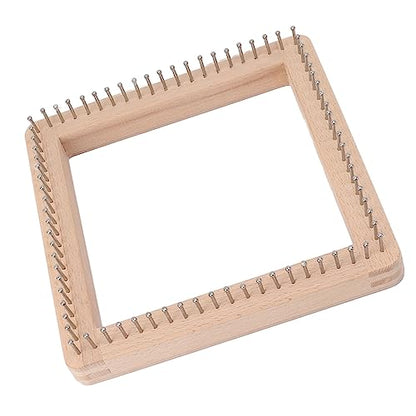 Crochet Blocking Board, 7.7in Mini Knitting Machine with Multiple Hooks, Solid Wooden Crochet Board DIY Square Knitting Tool for Mat, Scarf, Sock (Large) - size: Large