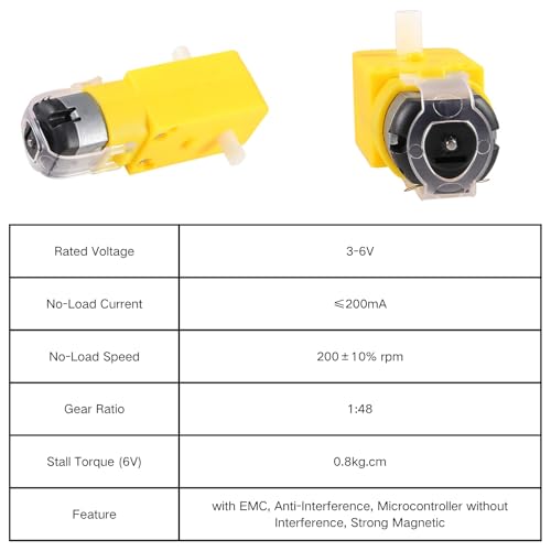6 Sets DC Motors Kit Mini Electric Hobby Motor 3V-12V 25000RPM with 60PCS Plastic Gears, TT Motor, 2AA Battery Holder, Boat Rocker Switch, Shaft Propeller, Plastic Wheels for DIY Science Projects