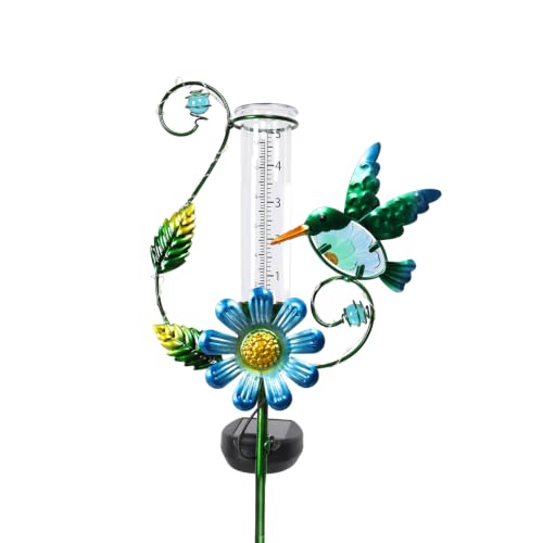 MUMTOP Hummingbird Rain Gauge for Outdoor Lawn, Yard and Garden - color: Upgrade Hummingbird