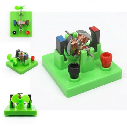 DIY DC Electrical Motor Assemble KIT - STEM Science Lab Educational Physics Learning Experiment Toy for Kids Electrical Motor 1 (Green)