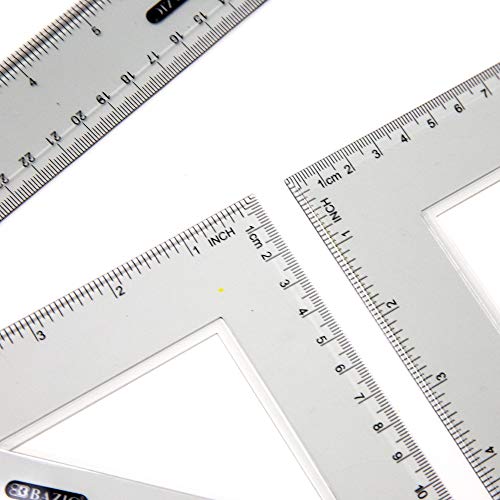 BAZIC 4-Piece Geometry Ruler Combination Sets