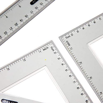 BAZIC 4-Piece Geometry Ruler Combination Sets