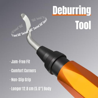 AFA Tooling Deburring Tool, 11 M2 HSS Blades, CNC Anodized Aluminum Handle - color: Orange