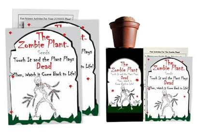 Zombie Plant Party Favors (2) with 2 Extra Zombie Plant Seed Packets to Grow Your own Zombie Plants Indoors!