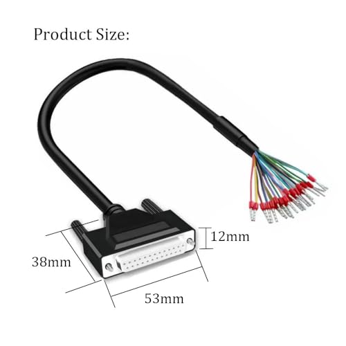 10Ft 26AWG DB25 Female RS232 Serial to 25 Pin Bare Wire Extension Cable - style: Female