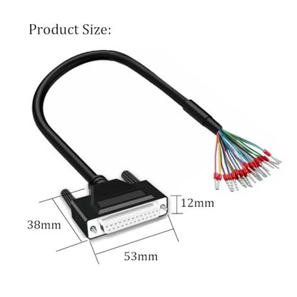 10Ft 26AWG DB25 Female RS232 Serial to 25 Pin Bare Wire Extension Cable - style: Female