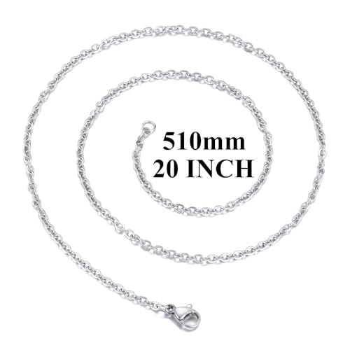 30 Pack 20 Inch Necklace Chain Stainless Steel Link Cable Chain Necklace with Lobster Clasps for DIY Jewelry Making - size: 20 Inches