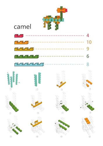 Toy Camel STEM Wooden Building Blocks - 15+ Shapes, 3D Puzzle, Brain Games, Educational Toys Gift for Kids and Classroom, Montessori STEM Toys for Ages 5+ and Teens-37 Pcs - style: Toy Camel