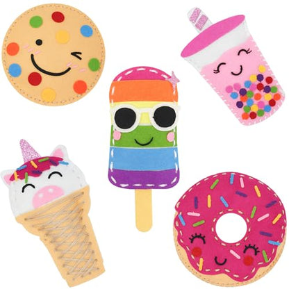 Cymbana Kids Sewing Kit, DIY Food Felt Plush Donuts, Ice Cream Kids Crafts - color: Sweets