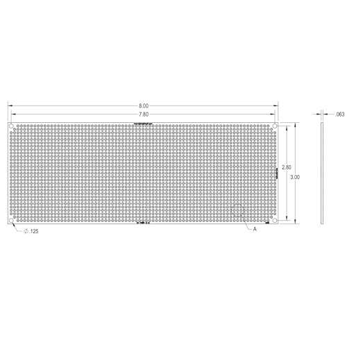 Double Sided ENIG Perf Board, PCB Board, Electronic Circuit Board for DIY Prototype Circuit, FR4, Plated Through Hole Solder Prototype Board, ST-PERF-3-8 (3" x 8") - style: 3" x 8"