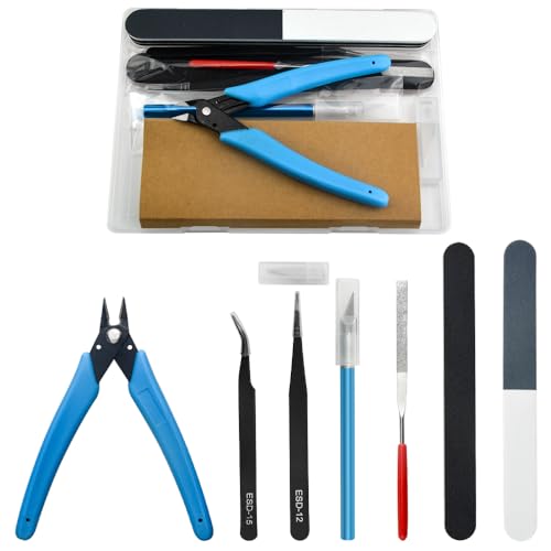 Professional 8 PCS Model Tools Kit Modeler Basic Tools Craft Set Hobby Building Tools Kit for Gundam Car Model Building Repairing and Fixing(A) - size: Small