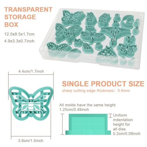 beinkmake 22Pcs Butterfly Polymer Clay Cutters Boho Clay Earrings Cutters - style: Butterfly
