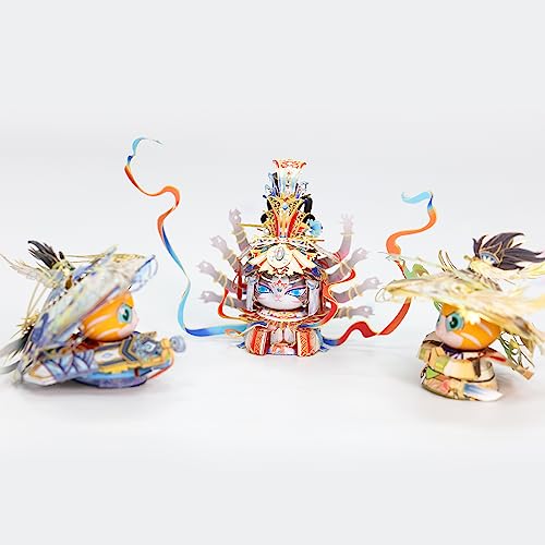 MU 3D Metal Puzzles Assembling Buddhist Kwan Yin Statue Kitty Cat Figures, Zen Gift Cultural Relic Replicas The Flying Apsaras Metal Model Kits Building, Hobby Collectables Presents Home Desk Decor - style: The flying Apsaras of the Dunhuang Caves
