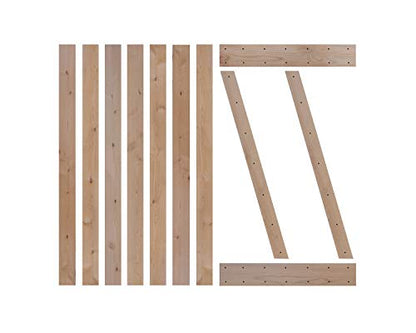 LUBANN 32 in. x 84 in. Rustic Z-Brace Hardwood Barn Door Unfinished Knotty Alder Solid Wood Barn Door Slab - size: 32X84 Z Brace