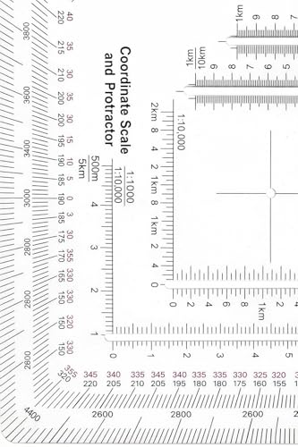 New and Improved Version Military Style MGRS/UTM Coordinate Grid Reader, and Protractor,Coordinate Scale Map Reading and Land Navigation Topographical Map Scale (Pack of 1)