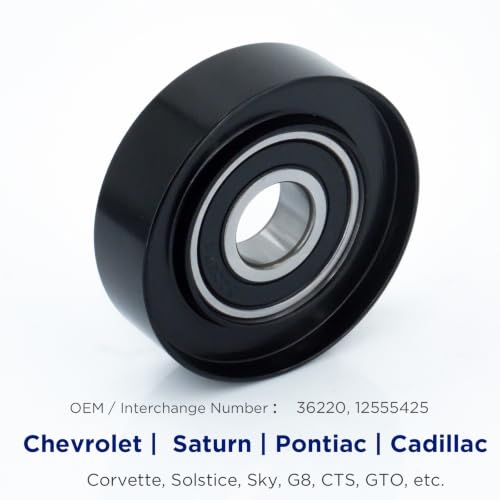 Belt Idler Pulley, 36220 Belt Tensioner Pulley for Select Chevrolet Saturn Pontiac Models as Corvette, Sky, Solstice, etc. 19188063 Automotive Replacement Idler Pulley Kit by KeeRoarin - size: 36220 - GM