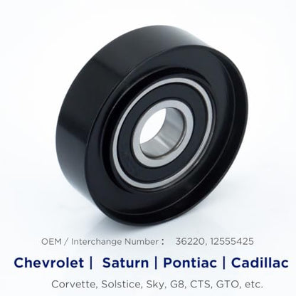 Belt Idler Pulley, 36220 Belt Tensioner Pulley for Select Chevrolet Saturn Pontiac Models as Corvette, Sky, Solstice, etc. 19188063 Automotive Replacement Idler Pulley Kit by KeeRoarin - size: 36220 - GM