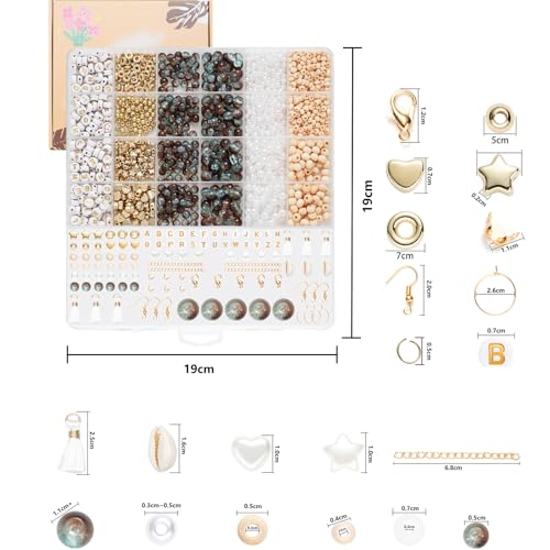 Xylise 6mm/8mm Crackle Glass Beads Bracelet Making Kit Crystal Glass Beads Jewelry Making Kit, Friendship Bracelet kit for DIY Crafts Gifts - color: Two-tone brown
