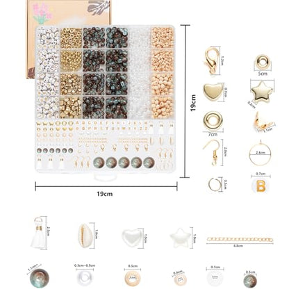 Xylise 6mm/8mm Crackle Glass Beads Bracelet Making Kit Crystal Glass Beads Jewelry Making Kit, Friendship Bracelet kit for DIY Crafts Gifts - color: Two-tone brown