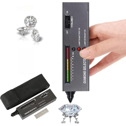 Professional Diamond Tester Pen – High Precision Jewelry Diamond Detector Tool, Portable Gemstone Identification Device for Jewelers and Beginners (Black, Batteries Not Included)