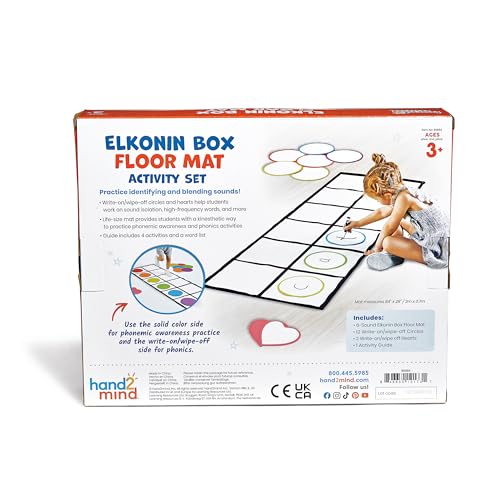 hand2mind Elkonin Box Floor Mat Activity Set, Phonemic Awareness, Ages 3+