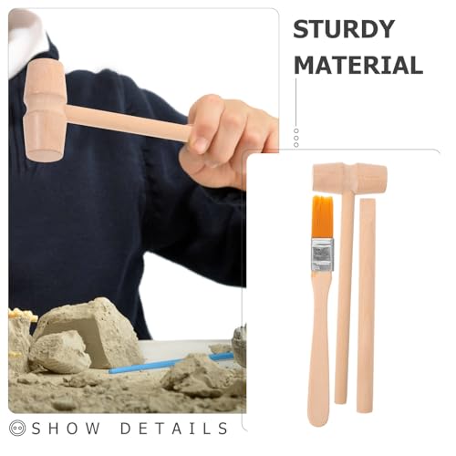 SHINEOFI Dinosaur Digging Tools Toy Set for Kids Ages 4-12 - Small Lightweight Hammer Chisel and Brush Excavation Kit for Stem Learning and Gemstone Digging Activity
