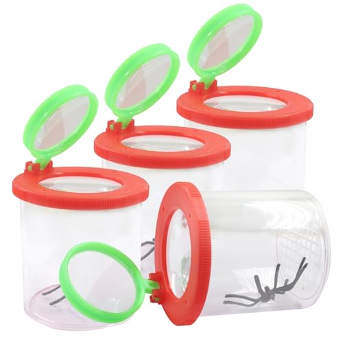 Bug Viewer, 4Pcs Magnifying Insect Box Bug Cage Bug Jar