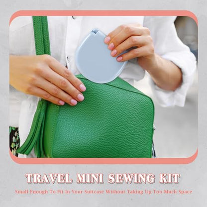 Yuxung 10 Pieces Mini Travel Sewing Kit Basic Portable Emergency Sewing Repair Kit in Bulk with Threads Scissors Needles for Beginner Traveler Hotel Charity Homeless