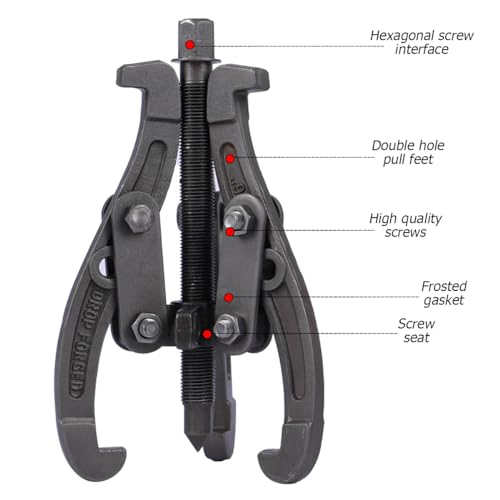 BELOMI 6 Inch 3-Jaw Bearing Puller with Reversible Jaws - size: 6 inch