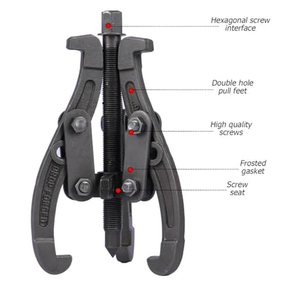 BELOMI 6 Inch 3-Jaw Bearing Puller with Reversible Jaws - size: 6 inch
