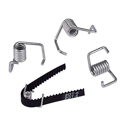 Zeelo 5M GT2 Timing Belt 6mm Width + 4pcs 20 Teeth 5mm Bore Timing Pulley Wheel + 4pcs Idler + 8pcs Tensioner Spring Torsion + 4pcs Gear Clamp Mount Block with Allen Wrench for 3D Printer - color: 5M+4+4+4+8 SET
