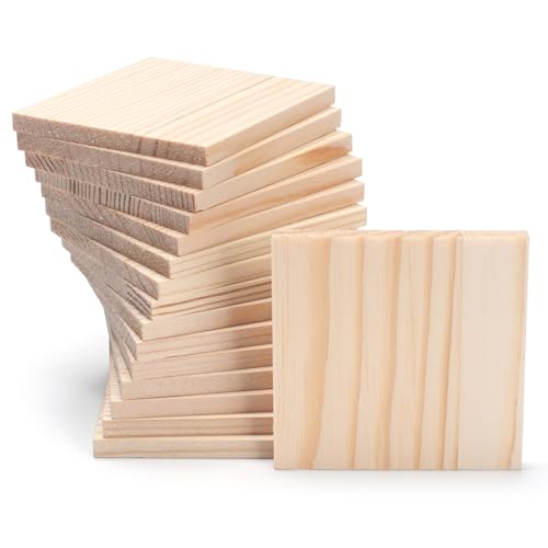 Wooden Blocks for Crafts,1/4″ Thick 3″ X 3″ Wood Squares for Crafting, Blank Unfinished Wood Blocks Pieces Planks Wooden Board for Paintings, DIY Plaques & Signs, Woodworking, Architectural Models - size: 3″x3″x1/4″ - 16PCS