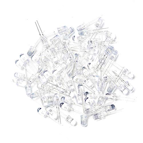 CHANZON 100 pcs 5mm Green LED Diode Lights(DC 3V 20mA) - color: D) Green, size: 5mm Round Top