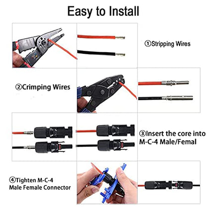 10 Pairs Solar Connectors M-C-4 Male/Female IP67 Waterproof Solar Panel Cable Connectors with Spanners - color: 10pair MC4+ 1 pair Spanner