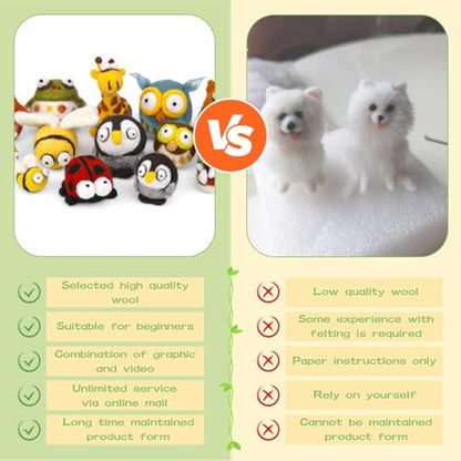 Fedmut Needle Felting Wool Kit Felting Kit, 13 Cute Animals Tools Supplies - color: 13Pcs Cute animals