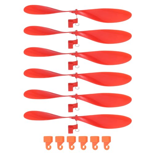 MECCANIXITY Plastic Propeller, Propeller Props Blade Helicopter Kit 7" Fold Resistant with Hooks for STEM Activities Powered Airplanes DIY Science(Red, Pack of 6) - color: Red, size: 7"
