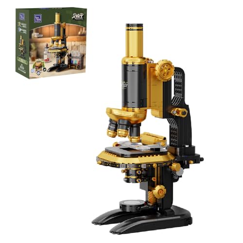 PANTASY Retro Microscope Building Kit with Antique Brass Finish for Adults