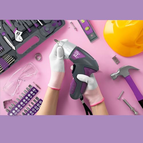 44Pcs Lady Tool kit 4V Purple Poewer Screwdriver Set Home/Dorm
