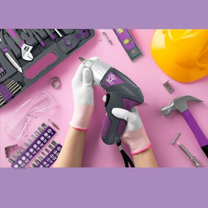 44Pcs Lady Tool kit 4V Purple Poewer Screwdriver Set Home/Dorm