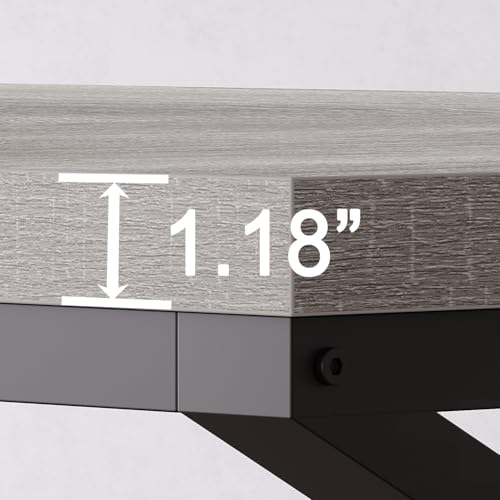 HSH 78 Inch Long Home Office Desk, Extra Large 2 Person Computer Desk Grey - color: Light Grey Oak, size: 78 Inch